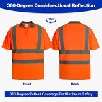 High Visibility Reflective Safety Polo Shirt, Orange