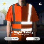 High Visibility Reflective Safety Polo Shirt, Orange