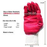 Premium Non-Slip Red Latex Safety Gloves