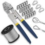 Wire Rope Crimping Tool Kit with 100FT Cable