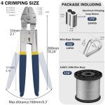 Wire Rope Crimping Tool Kit with 100FT Cable