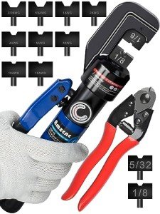 Hydraulic Crimping Tool with 11 Dies and Cutter