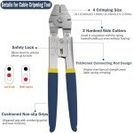 Wire Rope Crimping Tool Kit with 100FT Cable
