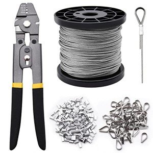328ft Stainless Steel Wire Rope Crimping Kit