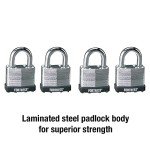 Master Lock Fortress Outdoor Padlock Keyed-Alike, 4 Pack