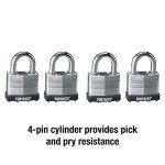 Master Lock Fortress Outdoor Padlock Keyed-Alike, 4 Pack