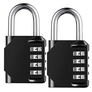 4-Digit Combination Padlock - Keyless, Black, 8.9 cm