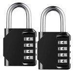 4-Digit Combination Padlock - Keyless, Black, 8.9 cm