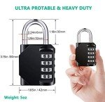 4-Digit Combination Padlock - Keyless, Black, 8.9 cm