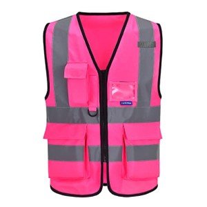 Pink Reflective Safety Vest for Women, Medium