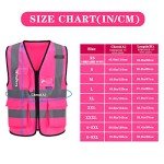 Pink Reflective Safety Vest for Women, Medium