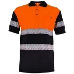 Men's Hi-Vis Reflective Safety Polo Shirt - Orange