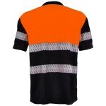 Men's Hi-Vis Reflective Safety Polo Shirt - Orange
