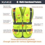 XIAKE High Visibility Reflective Safety Vest, XX-Large