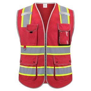 High Visibility Reflective Safety Vest with Pockets