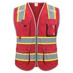 High Visibility Reflective Safety Vest with Pockets