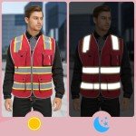 High Visibility Reflective Safety Vest with Pockets