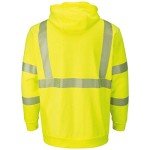 Hi-Visibility Pullover Hooded Fleece Sweatshirt, Yellow/Green