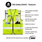 High Visibility Safety Vest with Pockets - 4XL