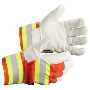 Hi-Vis Goatskin Gloves with Fleece Lining - 2XL