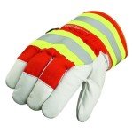 Hi-Vis Goatskin Gloves with Fleece Lining - 2XL