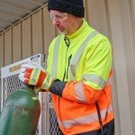 Hi-Vis Goatskin Gloves with Fleece Lining - 2XL