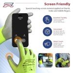 Hi-Vis Green PU Coated Work Gloves - 12 Pairs
