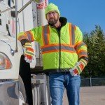 Hi-Vis Goatskin Gloves with Fleece Lining - 2XL