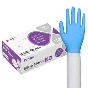 Large Disposable Blue Nitrile Safety Gloves, 100pcs