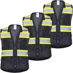 High Visibility Reflective Safety Vest - 3 Pack
