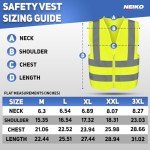 Neiko High Visibility Safety Vest, XX-Large, Yellow
