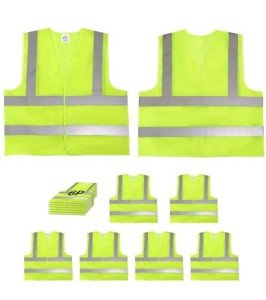 High Visibility Reflective Safety Vests - 6 Pack