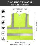 High Visibility Reflective Safety Vests - 6 Pack