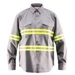 Hi-Vis Reflective Long Sleeve Safety Work Shirt