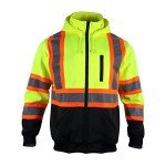 Men's High Visibility Reflective Safety Hoodie - Yellow