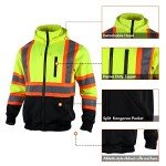 Men's High Visibility Reflective Safety Hoodie - Yellow