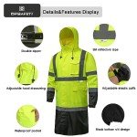 Hi-Viz Waterproof Reflective Rain Jacket for Men