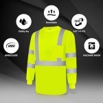 High Visibility Long Sleeve Safety Shirts for Men