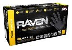 Raven SAS66518 Black Nitrile Safety Gloves, Large