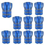 High Visibility Reflective Safety Vest - 10 Pack