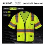 High Visibility Safety Vest with 10 Pockets