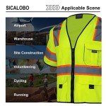 High Visibility Safety Vest with 10 Pockets