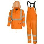 High Visibility Waterproof Rain Jacket and Pants Set