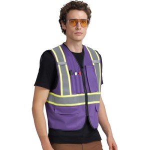 High Visibility Purple Safety Vest - Large Size