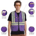 High Visibility Purple Safety Vest - Large Size