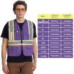 High Visibility Purple Safety Vest - Large Size