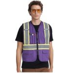 High Visibility Purple Safety Vest - Large Size