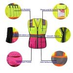 High Visibility Women's Safety Vest with Pockets