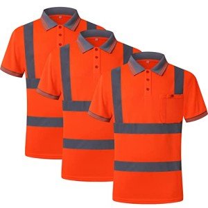 Hi-Vis Polo Shirts for Work - 3 Pack