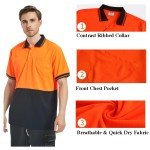 Men’s High-Visibility Orange Navy Safety Polo Shirt